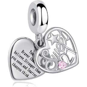 TCHYUN Sweet Number 16 18 21 Double Heart Charm Happy Birthday Bead Compatible with Pandora Bracelet Women in Kuwait