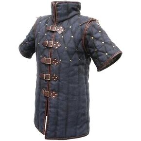 درع قصير من قطن الفايكنج من القرون الوسطى مبطن نصف كم من Aketon للحماية الأفضل لأزياء الهالوين in Kuwait