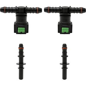 Fuel Line Quick Connect Fittings, 2 Sets Fuel Line Hose Release Connect Fittings Include Y-Type Single Connector Straight Pipe Connector SAE 7.89mm to ID 6mm in Kuwait