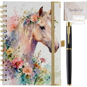 Horse Gifts for Women Girls A5 Spiral Notebook Journal 200 Pages A5 Lined with Pen for Horse Lovers in Kuwait
