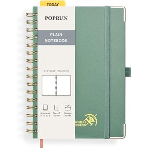 دفتر يوميات لولبي من ورق الرسم البياني من POPRUN، [A5-5.75 بوصة × 8.25 بوصة] - ورق سميك 120 جرام في المتر المربع، 141 صفحة مرقمة، دفاتر ملاحظات شبكية للرجال والنساء مع جيب، علامات تبويب مؤشرة، 8 أوراق مثقوبة، وردي فاتح in Kuwait