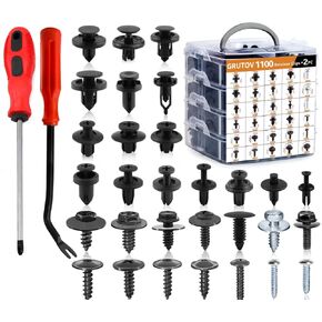 Car Push Retainer Clips Plastic Rivets 910PCS Bumper Clips Door Panel Trim Clip 24 Most Popular Sizes Car Body Fasteners Kit with 15 Cable Ties Fastener Remover for GM Ford Toyota Honda Chrysler Acura in Saudi Arabia