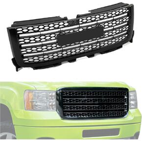 KUAFU Front Bumper Grille Compatible with 2011-2014 GMC Sierra 2500 HD 3500 HD Replacement for 20966057 Bumper Guard Grill W/O Emblem Plastic Chrome Silvery in Kuwait