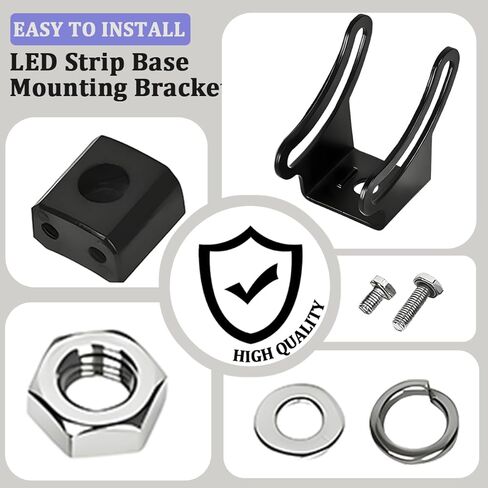 2PCS Car LED Light Bar Base Mounting Bracket Kit, Adjustable Bottom Mounted Slide Mounting Side Bracket, LED Pod Straight Light Work Lamp Bar Base Holder, Fits Most Offroad Truck in Saudi Arabia