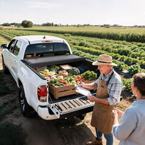 YITAMOTOR Soft Tri-Fold Tonneau Cover Fits for Toyota Tundra with Deck Rail System 5.5ft Bed 2014-2021 (Excl. Trail Edition), Effortless Installation in Saudi Arabia