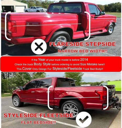 Soft Roll Up 6.5' Truck Bed Cover Compatible for 1975-1989 Dodge D100 Standard Bed Pickup Vinyl Tonneau Cover | Fleetside Body Only Not for Stepside in Kuwait