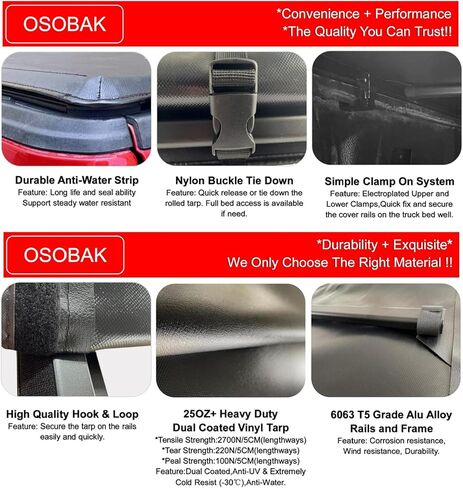 Soft Roll Up 6.5' Truck Bed Cover Compatible for 1975-1989 Dodge D100 Standard Bed Pickup Vinyl Tonneau Cover | Fleetside Body Only Not for Stepside in Kuwait