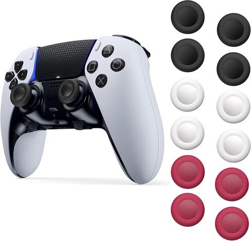 قبعات عصا التحكم البديلة من NEWDERY لوحدة تحكم PS4/PS5، لأغطية مقابض الإبهام PS5/PS4، مضادة للالتصاق، مضادة للانزلاق، مضادة للخدش، مضادة لبصمات الأصابع، لأغطية عصا التحكم PS4/PS5-(12 قطعة) in Saudi Arabia