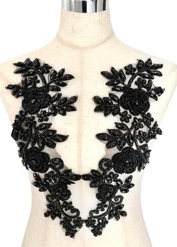 أحجام الذهب واللؤلؤ وأحجار الراين والخرز الزجاجي زوج مطرز زين لحفلة موسيقية فستان حزام فنون الحرف الخياطة على الديكور (2003GD) in Kuwait