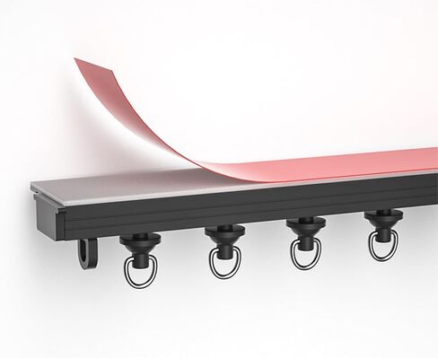Heavy-Duty Ceiling Curtain Track System - Aluminum Alloy Sliding Rod for Room Dividers, Wall/Ceiling Mounted with Silent Pulley - Versatile, Durable, and Quiet (Color: Champa) in Saudi Arabia