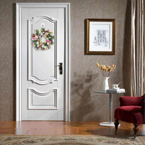 DearSun 11.2" Dia إكليل الربيع الأنيق مع الزهور والبيض والأوراق الخضراء والخيوط، معلق على المنزل الداخلي والخارجي وديكور الحائط للباب الأمامي إكليل عيد الفصح لديكور الحفلات in Kuwait