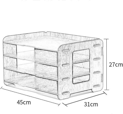 File Cabinet Desktop Wooden File Cabinet 4 Layers of Creative Office Supplies Multi-Layer Book Storage Box File Holder for Office Use (Size : #5) (#3) in Saudi Arabia