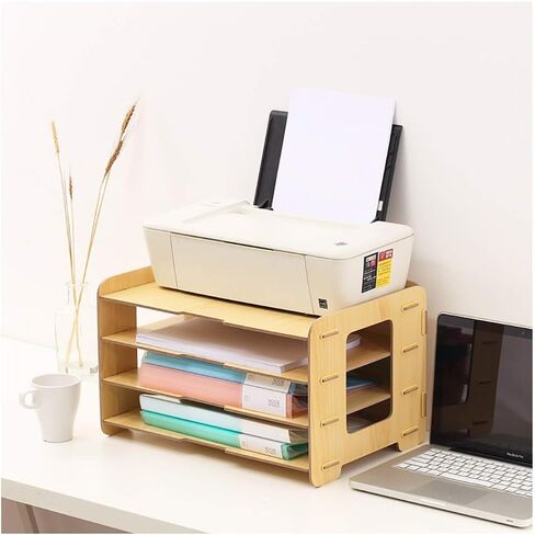 File Cabinet Desktop Wooden File Cabinet 4 Layers of Creative Office Supplies Multi-Layer Book Storage Box File Holder for Office Use (Size : #5) (#2) in Saudi Arabia