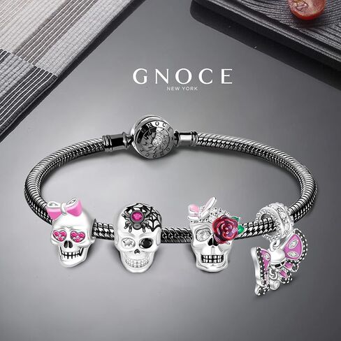 GNOCE Skull Charms for Bracelet 925 Sterling Silver Halloween Charms for Women Wife Christmas Gift in Saudi Arabia
