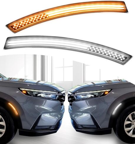 أضواء LED للعلامات الجانبية لسيارة Honda CRV 2023-2026 عاكسات الحاجز الأمامي إشارات الانعطاف DRL أثناء النهار الجري الخفيف عجلة بئر قوس إدراج ملحقات الكسوة (تصميم عادي) in Kuwait