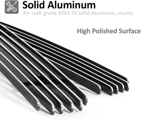 Chrome Front Grill Insert fits 2005 2006 2007 Ford F250 F350 Super Duty For 2005 2006 2007 Ford Excursion Main Upper Billet Grille Grill 6pcs Bolt-on Grille Combo Polished Silver Surface Aluminum in Saudi Arabia