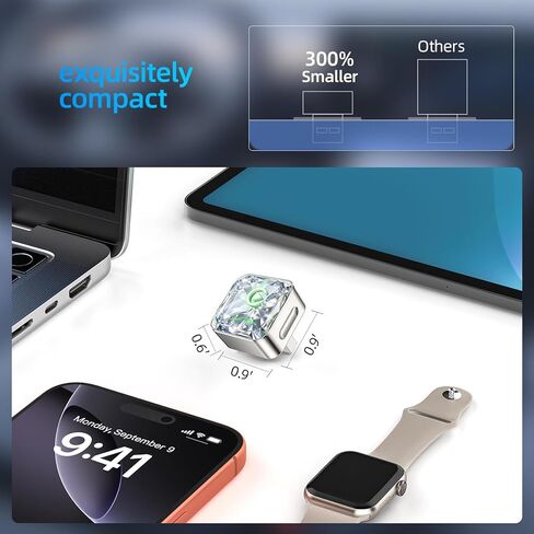 محول Apple CarPlay اللاسلكي، شريحة رباعية النواة 5.8G بدون زمن الوصول، تبريد سيليكون للفضاء، لوحة ألماسية وسبائك Zn، التوصيل والتشغيل السلكي لمحول CarPlay اللاسلكي in Kuwait