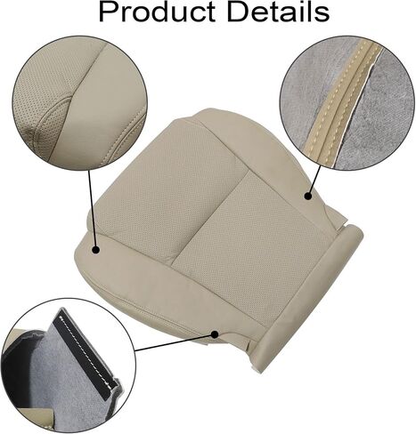 غطاء مقعد جلدي مثقوب بديل للجانب السفلي من GXARTS باللون البني #LA00 LA03 متوافق مع Lexus GS300 GS350 GS430 GS450H GS460 2006 2007 2008 2009 in Saudi Arabia