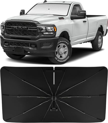 مظلة شمسية للزجاج الأمامي مناسبة حسب الطلب من INSAUTO لسيارة Dodge RAM 2500 3500 2010-2026، سهلة الطي والتخزين، تأتي مع حقيبة، عاكسة للأشعة فوق البنفسجية والحرارة، تحافظ على برودة سيارتك in Kuwait