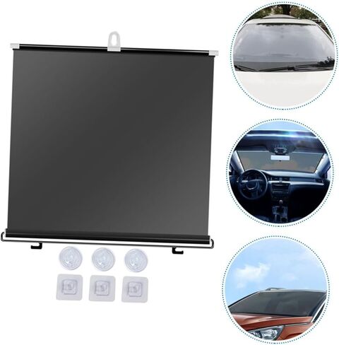 مظلة شمسية للزجاج الأمامي للسيارة قابلة للسحب من Happyyami للحماية من الأشعة فوق البنفسجية، حاجب من الشمس للمركبة مع تركيب سريع، درع داخلي للوحة القيادة، مانع للحرارة للسيارات يتضمن أكواب شفط و in Saudi Arabia
