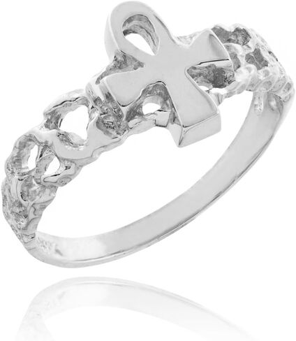 غرامة 925 الفضة الاسترليني الكتلة الفرقة المصرية عنخ الصليب المفصل الدائري in Kuwait