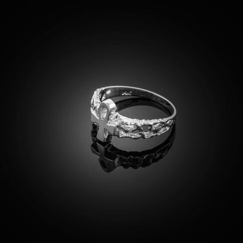 غرامة 925 الفضة الاسترليني الكتلة الفرقة المصرية عنخ الصليب المفصل الدائري in Kuwait