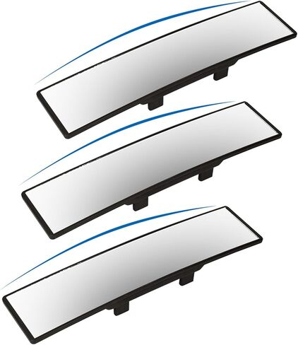 Panoramic Clip-On Rearview Mirror, Universal 11.81in Interior Clip-on Wide Angle Mirror, Anti-Glare HD Glass Rear View Mirrors, Reduce Blind Spots, No Distortion, Fits All Cars (1pcs) in Saudi Arabia