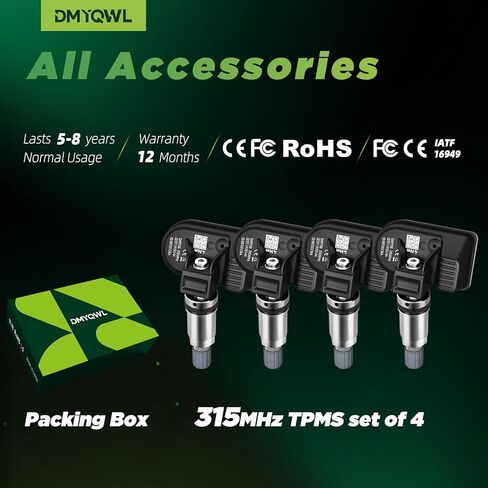 تصميم TPMS مبرمج مسبقًا بتردد 315 ميجاهرتز لسيارة Ford Pickup: Ford F150(2009-2014)|F250(2009-2016)|F350(2009-2016)|F450(2009-2016)|F550 (2009-2016) ضغط الإطارات المستشعر، OE:DE8T1A180AA (مجموعة من 4) in Kuwait