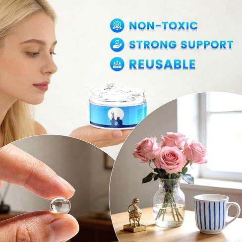 Exhibits Gel for Museum - 6.7oz Upgrade Clear Exhibit Gel Removable, Earthquake Museum Putty Wax Paste, RV Essentials, Invisible Protection Fix for Treasures, Vase, Collections, Prevent Falling in Saudi Arabia