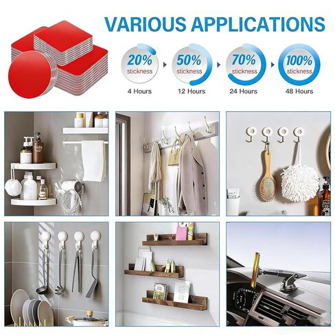 وسادات لاصقة مزدوجة الجوانب، مصنوعة من 3M، شريط إسفنجي مقاوم للماء مقاوم للحرارة، شريط تثبيت عالي التحمل، وسادة لاصقة قوية متعددة الأغراض للباب الداخلي والخارجي، ديكور المنزل، السيارة (1 بوصة * 32 قطعة مستديرة) in Kuwait