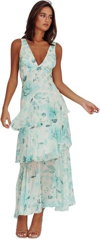 فستان نسائي بوهيمي برقبة على شكل V عميق لحفلات الزفاف، فساتين طويلة جذابة وجذابة بظهر منخفض in Kuwait