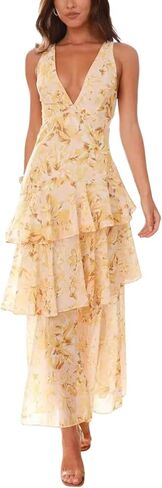 Women's Deep V Neck Wedding Guest Bohemian Dress Low Back Bodycon Maxi Sexy Cute Dresses in Saudi Arabia