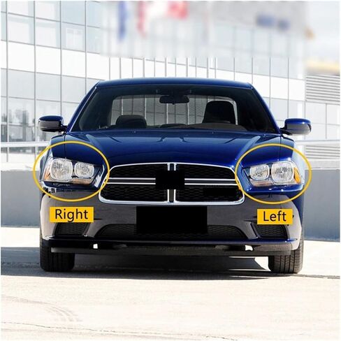 Car Headlight Glass Lens Cover Compatible For Dodge Charger 2011 2012 2013 2014 Auto Head Lamp Housing Headlamp Clear Shell Lampcover(Left and Right) in Saudi Arabia