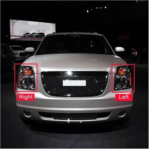 Front Bumper Headlight Cover Compatible For GMC Yukon 2007-2013 Cover Shell Shade Head Lamp Glass Head Light Lens Caps(Left) in Saudi Arabia