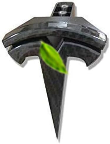 Front Hood/Grille Bright Emblem Logo Compatible with Tesla Model X - Matte Carbon Fiber Pattern 1 Piece in Saudi Arabia