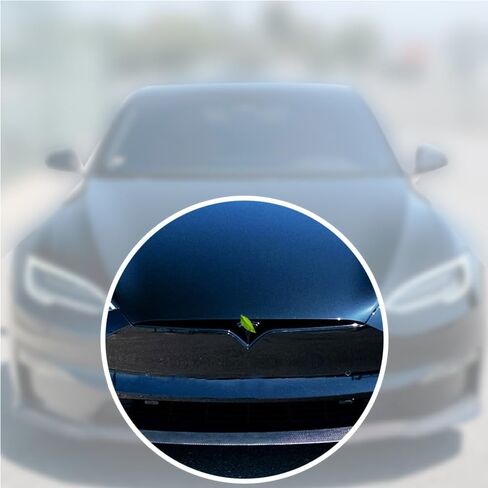 Front Hood/Grille Bright Emblem Logo Compatible with Tesla Model X - Matte Carbon Fiber Pattern 1 Piece in Saudi Arabia