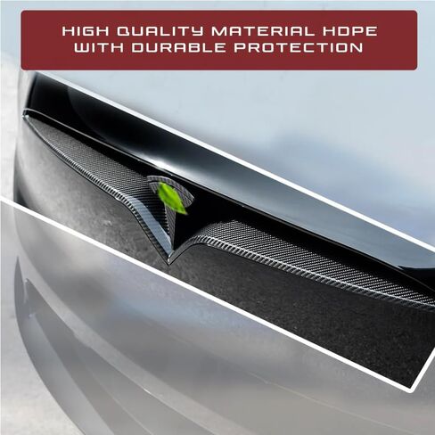 Front Hood/Grille Bright Emblem Logo Compatible with Tesla Model X - Matte Carbon Fiber Pattern 1 Piece in Saudi Arabia