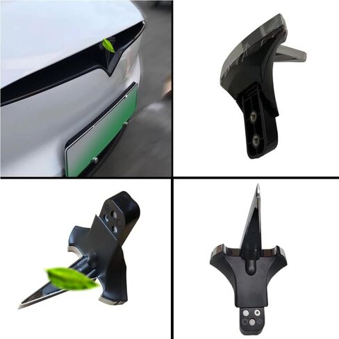 Front Hood/Grille Bright Emblem Logo Compatible with Tesla Model X - Matte Carbon Fiber Pattern 1 Piece in Saudi Arabia