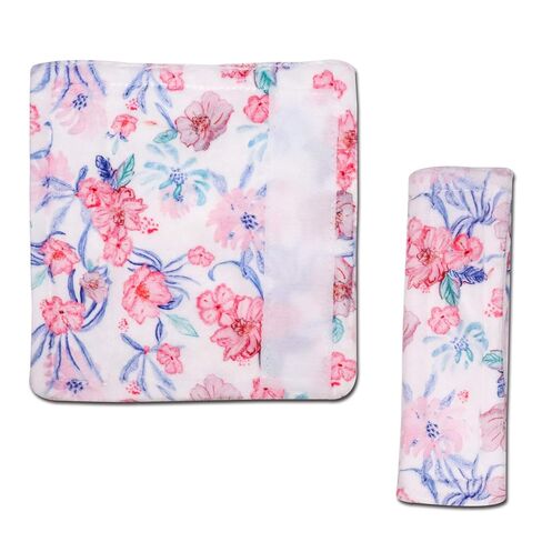 SWESEN Baby Car Seat Strap Covers, Soft Car Seat Strap Shoulder Pads for Baby Girls, Double-Sided Use carseat Straps Covers for Stroller, Car Seats, Pushchair, Florals in Saudi Arabia