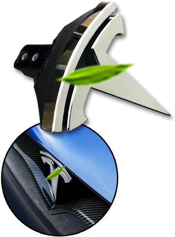 Front Hood/Grille Bright Emblem Logo Compatible with Tesla Model X - Matte Carbon Fiber Pattern 1 Piece in Saudi Arabia