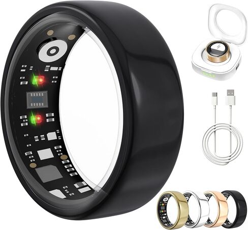 Smart Ring Gen 3, Activity Tracker with Heart Rate & Sleep Monitor, IP68 Waterproof No App Fee Health Ring for Women Men, Compatible with iPhone & Android (Gold, 7) in Saudi Arabia