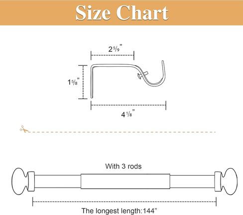 RYB HOME 1" Outdoor Curtain Rod for Patio, 72-144" Long Rust Proof Telescoping Single Window Drape Rod with Mount Brackets Oval Ball Finials for Corridor, Room Divider, Matt Black, 72" to 144" in Saudi Arabia