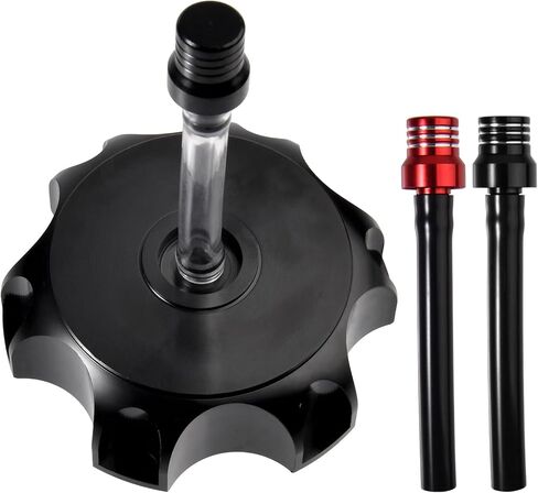 غطاء غطاء الغاز للدراجة الترابية مع أنبوب تنفيس من سبائك الألومنيوم CNC متوافق مع SSR 110، SSR 189، CRF 150، RFZ 125، RFZ 150، YTM 200، YFM 80، XR 120، RM 125، 50cc-160cc Pit Dirt Motor Bike أسود in Saudi Arabia