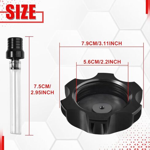 غطاء غطاء الغاز للدراجة الترابية مع أنبوب تنفيس من سبائك الألومنيوم CNC متوافق مع SSR 110، SSR 189، CRF 150، RFZ 125، RFZ 150، YTM 200، YFM 80، XR 120، RM 125، 50cc-160cc Pit Dirt Motor Bike أسود in Saudi Arabia