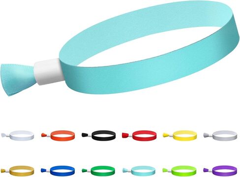 Feteband100 Pcs Cloth Wristbands, Disposable Wristbands for Parties(Green) | WristBands for Events, event wristbands, fabric wristbands,Ribbon wristbands,Lightweight Concert Wrist Strap for Activities in Kuwait