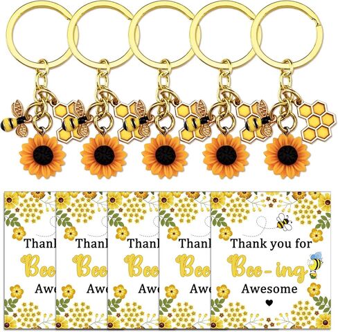 Coworkers Stocking Stuffers Office Workers Best Frien Gift for Women Employee Appreciation Gift Thank You Cards Cute Bee Sunflower Keychain Inspirational Gifts for Coworker in Saudi Arabia