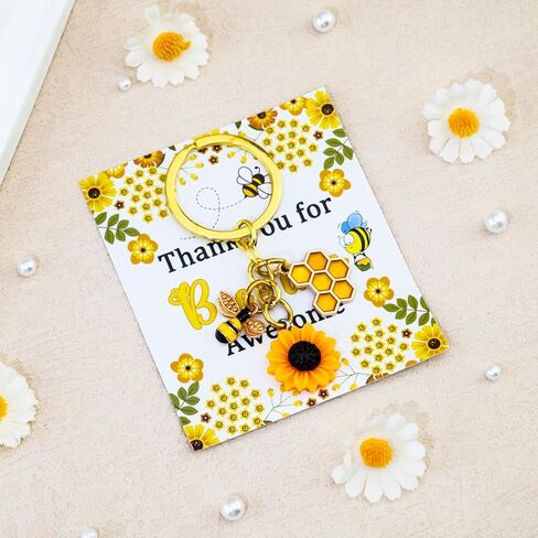 Coworkers Stocking Stuffers Office Workers Best Frien Gift for Women Employee Appreciation Gift Thank You Cards Cute Bee Sunflower Keychain Inspirational Gifts for Coworker in Saudi Arabia