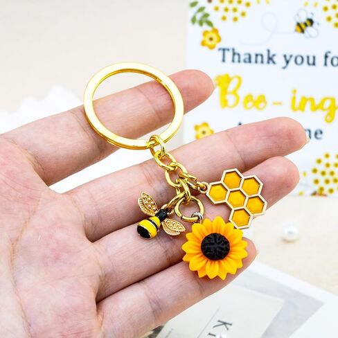 Coworkers Stocking Stuffers Office Workers Best Frien Gift for Women Employee Appreciation Gift Thank You Cards Cute Bee Sunflower Keychain Inspirational Gifts for Coworker in Saudi Arabia