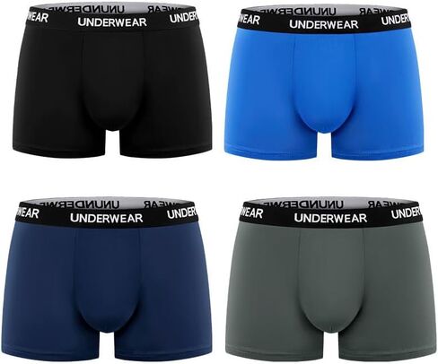 4 pairs of Men's Underwear, Soft and Stretchy Boxer Briefs, Opaque Fabric Casual Underwear, Comfortable and Breathable in Saudi Arabia