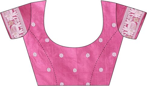Women's Banarasi Silk Saree for Women with Unstitched Blouse Piece Rose Pink in Saudi Arabia